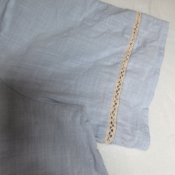 Praire Shirt Embroidered Light Blue Tunic Top Youthful - Picture 6 of 15